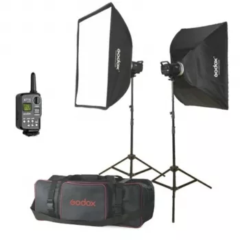 Godox M200-F Studio Flash rinkinys 2x200Ws su softboxais ir stovais
