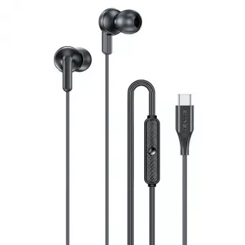 Awei PC-25T Stereo USB-C ausinės su mikrofonu, juodos