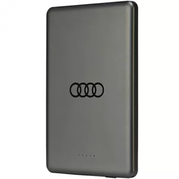 AUDI Powerbank Inductive 15W 5000mAh Grey Big Logo MagSafe AU-MWPB5000-GT/D1-GY