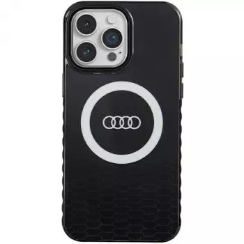 Audi IML Big Logo MagSafe dėklas, skirtas iPhone 14 Pro Max 6,7 inch juodas, kietas dėklas