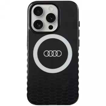 Audi IML Big Logo MagSafe dėklas, skirtas iPhone 15 Pro 6,1 colio, juodas, kietas dėklas