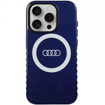 Audi IML Big Logo MagSafe dėklas, skirtas iPhone 15 Pro 6.1, tamsiai mėlynas, kietas dėklas
