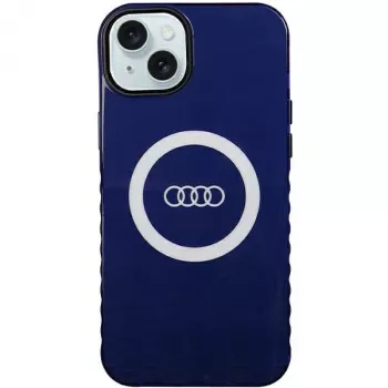 Audi IML Big Logo MagSafe dėklas, skirtas iPhone 15 Plus / 14 Plus 6.7, tamsiai mėlynas, kietas dėklas