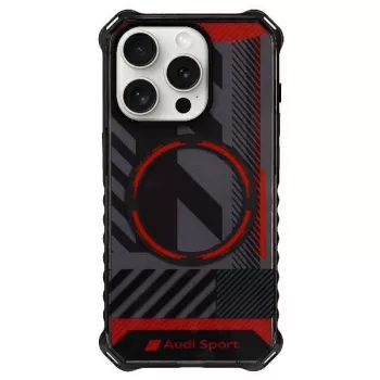 Audi IML Sport MagSafe dėklas, skirtas iPhone 15 Pro Max 6,7 inch juodas kietas dėklas