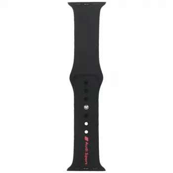 Audi Sport Red Logo Silicone Watch Strap for Apple Watch 40/41/42mm Black