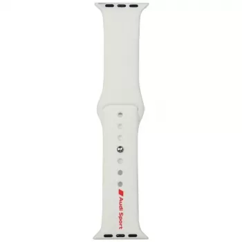 Audi Sport Red Logo Silicone Watch Strap for Apple Watch 40/41/42mm White