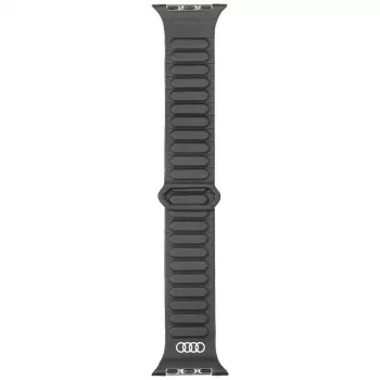 Audi Logo Synthetic Leather Magnetic Ring for Apple Watch 44/45/46/49mm Black
