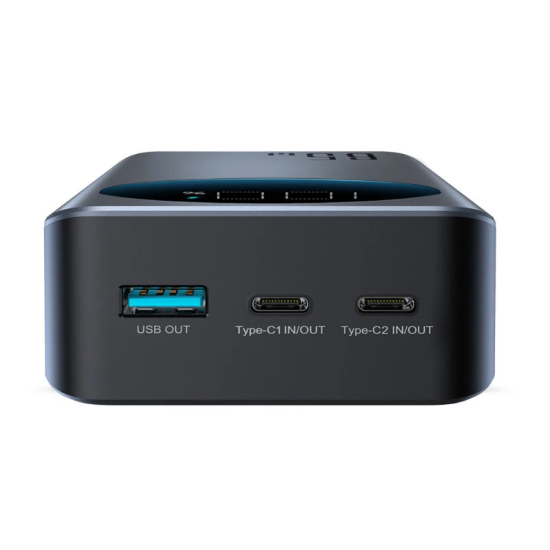 Joyroom JR-PBF05 Pro Power Bank 30000mAh 65W su skaitmeniniu ekranu 2x USB-C 1x USB-A - Juoda