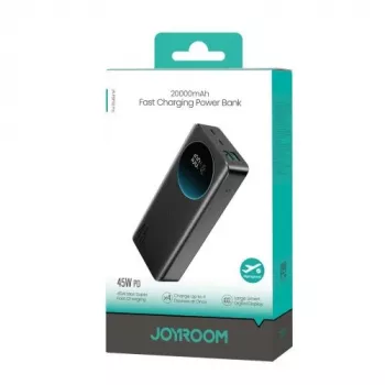 Powerbank Joyroom JR-PBF02 Pro 20000 mAh 45 W su skaitmeniniu ekranu 2x USB-A 2x USB-C - Juoda