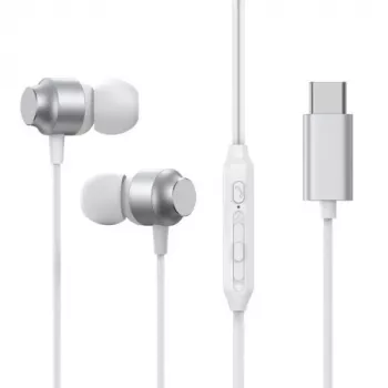 Joyroom JR-EC06 USB-C į ausį įdedamos ausinės - sidabrinės