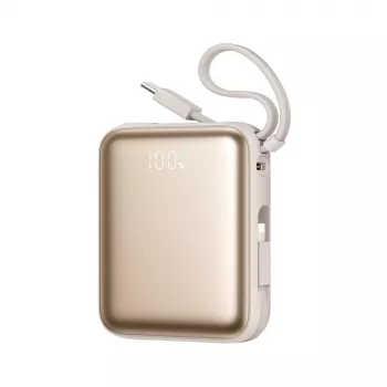 Powerbank Joyroom JR-PBF27 22.5W 10000mAh su dviem įmontuotais kabeliais - Auksinis