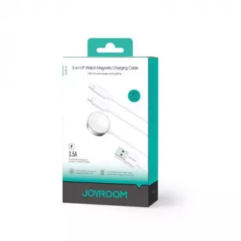 Joyroom S-IW007 3-in-1 magnetinis įkrovimo kabelis USB-A į Lightning/USB-C/Micro USB 1,2 m baltas