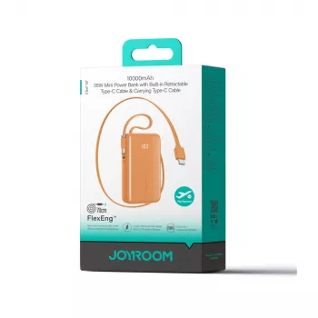 Powerbank Joyroom JR-PR2L 35W 10000mAh su įmontuotais USB-C kabeliais - Oranžinė