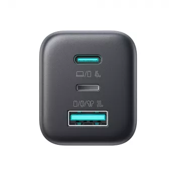Joyroom JR-TO1 GaN 45W USB-C Lightning USB-A sieninis įkroviklis - juodas