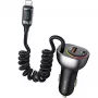 USAMS C37 Automobilinis įkroviklis 60W 1xUSB-A + 1xUSB-C PD+QC Greitas įkrovimas su Lightning kabeliu 30W Juodas CC193CC01 (US-CC193)