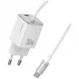 USAMS 30W GaN greitasis įkroviklis su USB-C laidu (juodas)