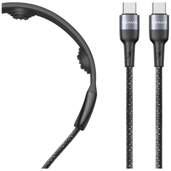 USAMS SJ759 U89 100W greito įkrovimo USB-C laidas su masažuokliu, 1,2 m, juodas