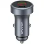 USAMS CC327 Aliumininis 45W USB-A USB-C Automobilinis Įkroviklis - Tamsiai Pilkas
