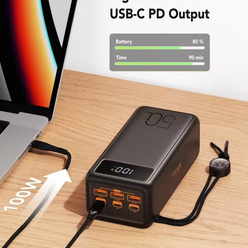 VEGER Powerbank Tank Boost PD QC3.0 5A 130W 56000 mAh Juoda W5001C