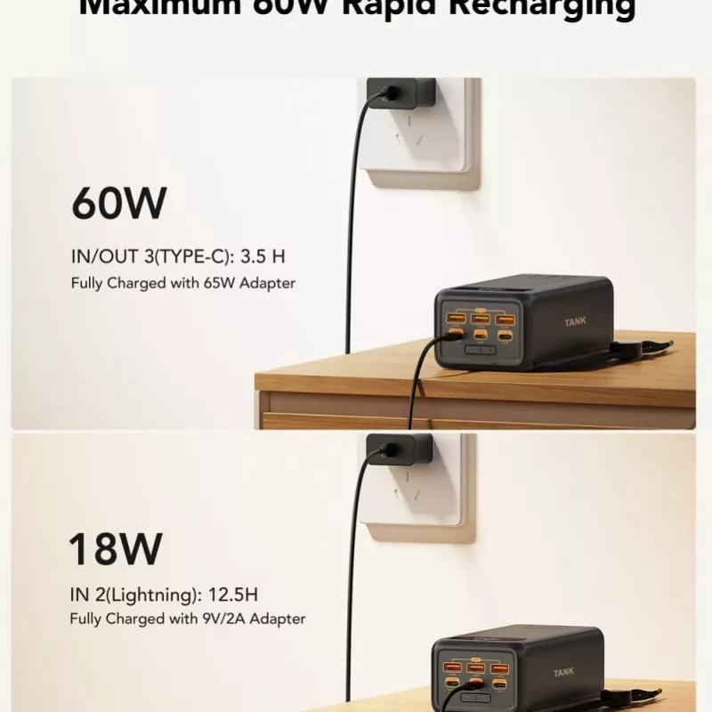 VEGER Powerbank Tank Boost PD QC3.0 5A 130W 56000 mAh Juoda W5001C