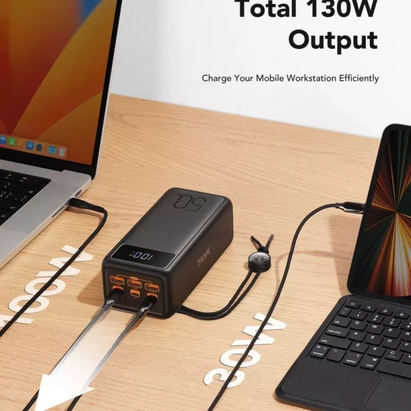 VEGER Powerbank Tank Boost PD QC3.0 5A 130W 56000 mAh Juoda W5001C