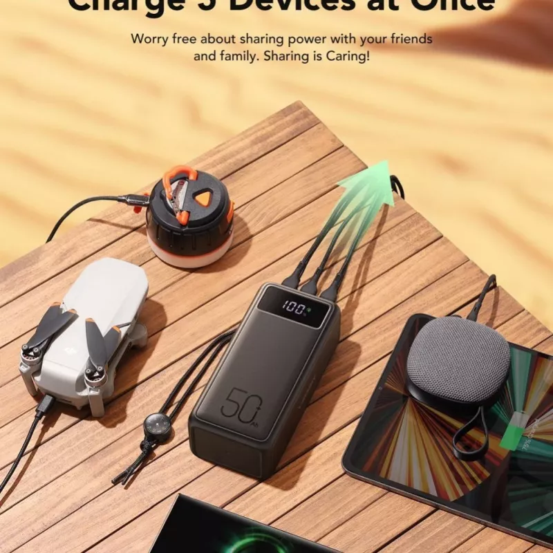 VEGER Powerbank Tank Boost PD QC3.0 5A 130W 56000 mAh Juoda W5001C