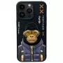 Nimmy Cool&Cute 2.0 Monkey Case, skirtas Apple iPhone 15 Pro 6,1 colio, juoda