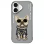Nimmy apsauginis dėklas, skirtas Apple iPhone 16 6,1 inch pilkas Glasses Cool Dog