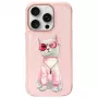 Nimmy Dėklas, skirtas iPhone 16 Pro 6,3 inch Rožinis Glasses Cool Cat