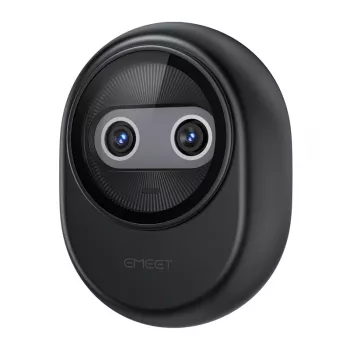 EMEET Piko internetinė kamera 4K UHD su automatiniu fokusavimu, dvigubu mikrofonu, privatumo užsklanda, USB-C, juoda