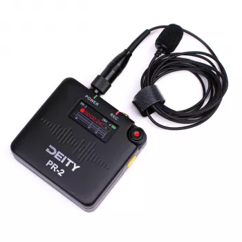 Deity PR-2 Stereo Pocket Recorder su lavalier mikrofonu