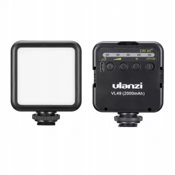 ULANZI VL49 LED vaizdo šviesa 49 LED 2000mAh USB-C įkraunama DSLR fotoaparatui, gimbalui, išmaniajam telefonui