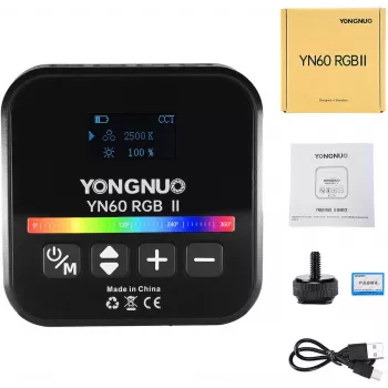 LED vaizdo šviesa Yongnuo YN60 RGB II - WB (2500K - 9900K), juoda