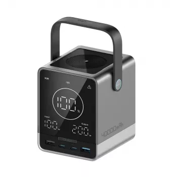 CUKTECH 300W 40000 mAh Power Bank su belaidžiu įkrovimu 2x USB-C + 2x USB-A juoda