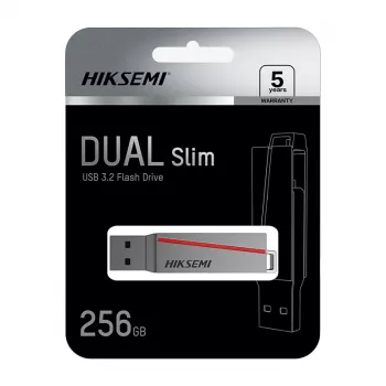 HIKSEMI CLE USB 256 GB E307C U3 Dual USB 3.2 & USB Type-C Flash Drive pilka