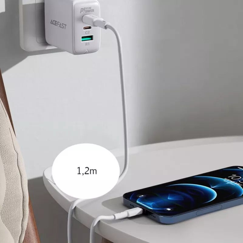 ACEFAST MFI USB-C į Lightning laidas 1,2 m, 30 W, 3 A, juodas (C2-01)