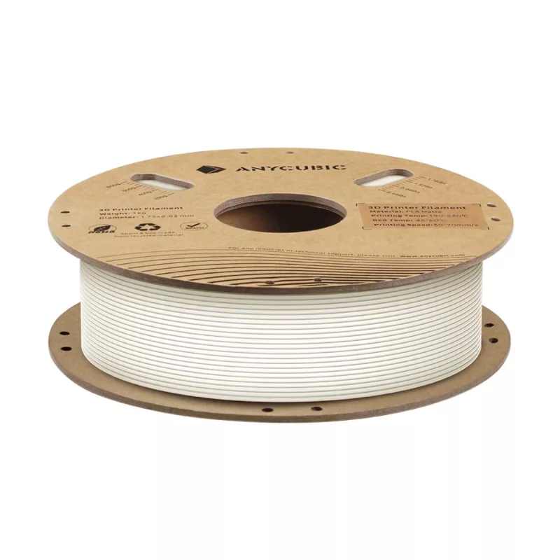 Anycubic Matte PLA Filament 1.75mm White 1kg AHYGBW-101