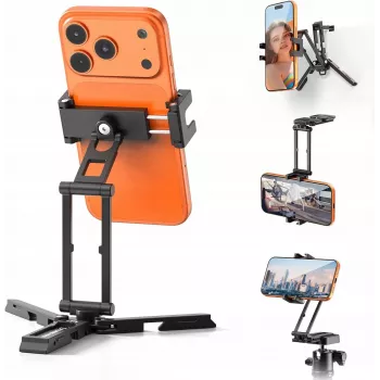 ULANZI SK29 Magic Arm Phone Tripod Mount su Arca-Swiss greito atleidimo plokšte, 1/4 colio sriegiu, Cold Shoe, juoda