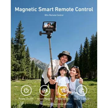 TELESIN Selfie Stick Tripod su Bluetooth nuotolinio valdymo pulteliu 80 m, skirtas GoPro Hero 13 12 11 10 9 Max Max2