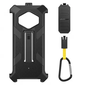 Ulefone RugKing 3 Pro tvirtas apsauginis dėklas su laikikliu - juoda