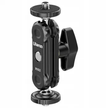 ULANZI R102 Magic Arm 9cm Dual 1/4 colio sriegio mini artikuliuojama rankena kameros stovui ir vlogams