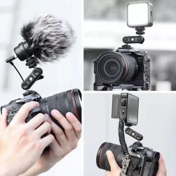 ULANZI R102 Magic Arm 9cm Dual 1/4 colio sriegio mini artikuliuojama rankena kameros stovui ir vlogams