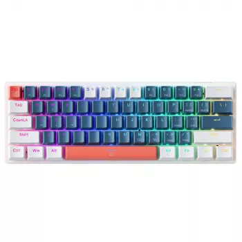MACHENIKE K500-B61 60% mechaninė žaidimų klaviatūra, Outemu Blue jungikliai, RGB foninis apšvietimas, mėlyna/balta
