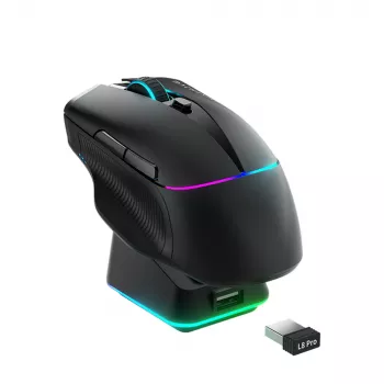 Machenike L8 Pro Wireless Gaming Mouse su įkrovimo stotele - juoda