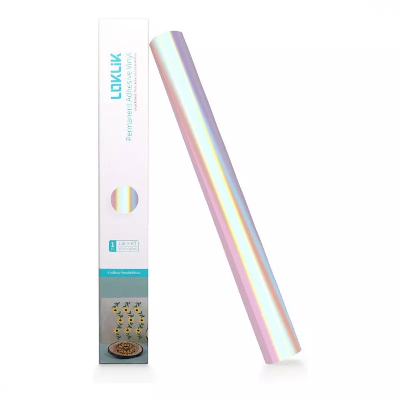 LOKLIK Permanent Adhesive Vinyl Film Holographic - Pink - 30.5 x 90 cm