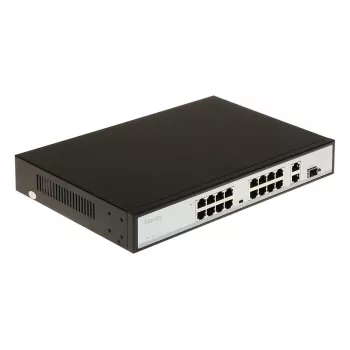 POE LANG TC-P3S019 16 prievadų PoE+ valdomas Gigabit jungiklis su 2 SFP magistralėmis, 250 W, montuojamas į stelažą