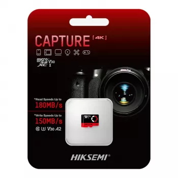 HIKSEMI Capture Series 512GB MicroSDXC atminties kortelė UHS-I U3 V30 A2 180MB/s skaitymas 150MB/s rašymas TLC