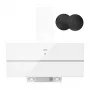 ISEASY TV1390D4-CC-I2 Sieninis kamininis gartraukis 90cm 750m³/h Nerūdijantis plienas Juodas stiklas
