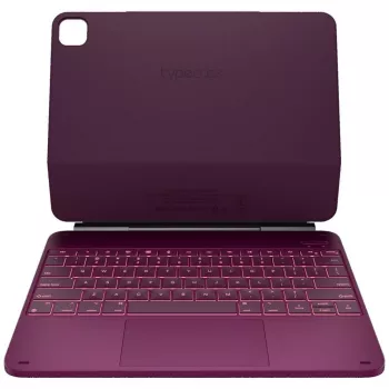 Typecase Edge klaviatūrinis dėklas, skirtas iPad Pro 13 2024/2025, avietinės spalvos