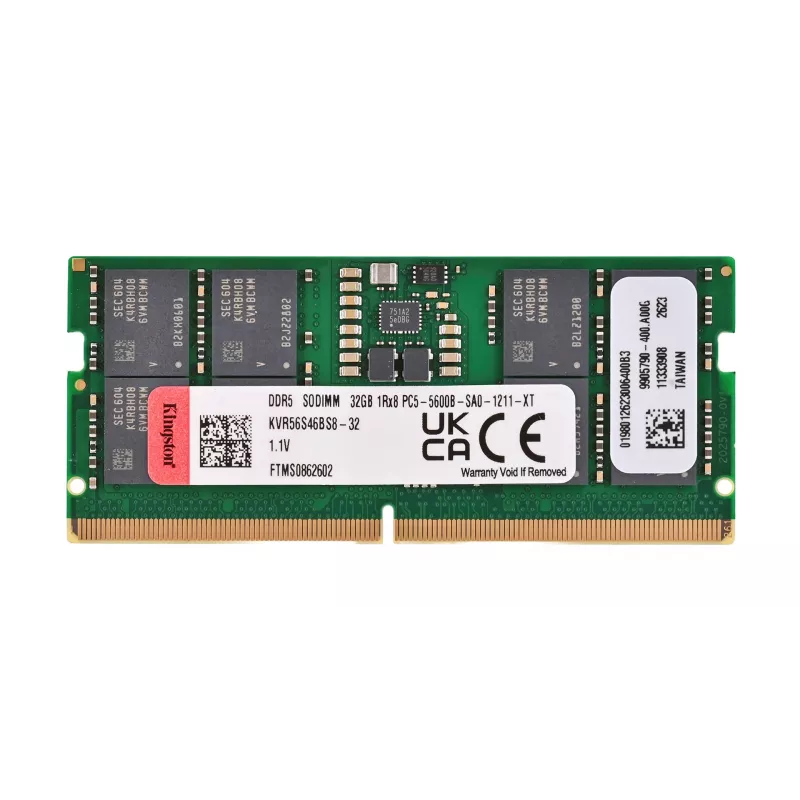 Kingston Technology KVR56S46BS8-32 32 GB DDR5 5600 MT/s SO-DIMM atminties modulis